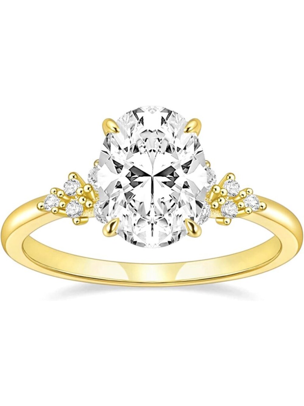 Stunning 3CT Oval Cut CZ Engagement Ring & Eternity Wedding Band, Sizes 3-12
